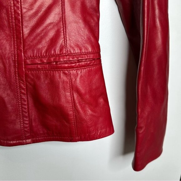 Danier Women's Red Leather Jacket - Picture 3 of 12